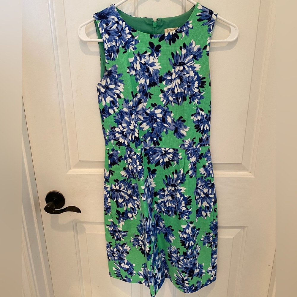 Blue Green Floral J Crew Factory Dress